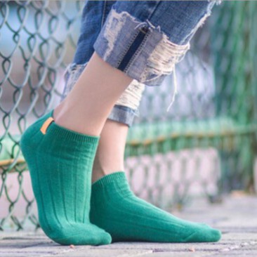 HaiWai COD Kaos Kaki Ankle Murah Semata Kaki Motif Garis Fashion Pria Wanita Import U16-GREEN