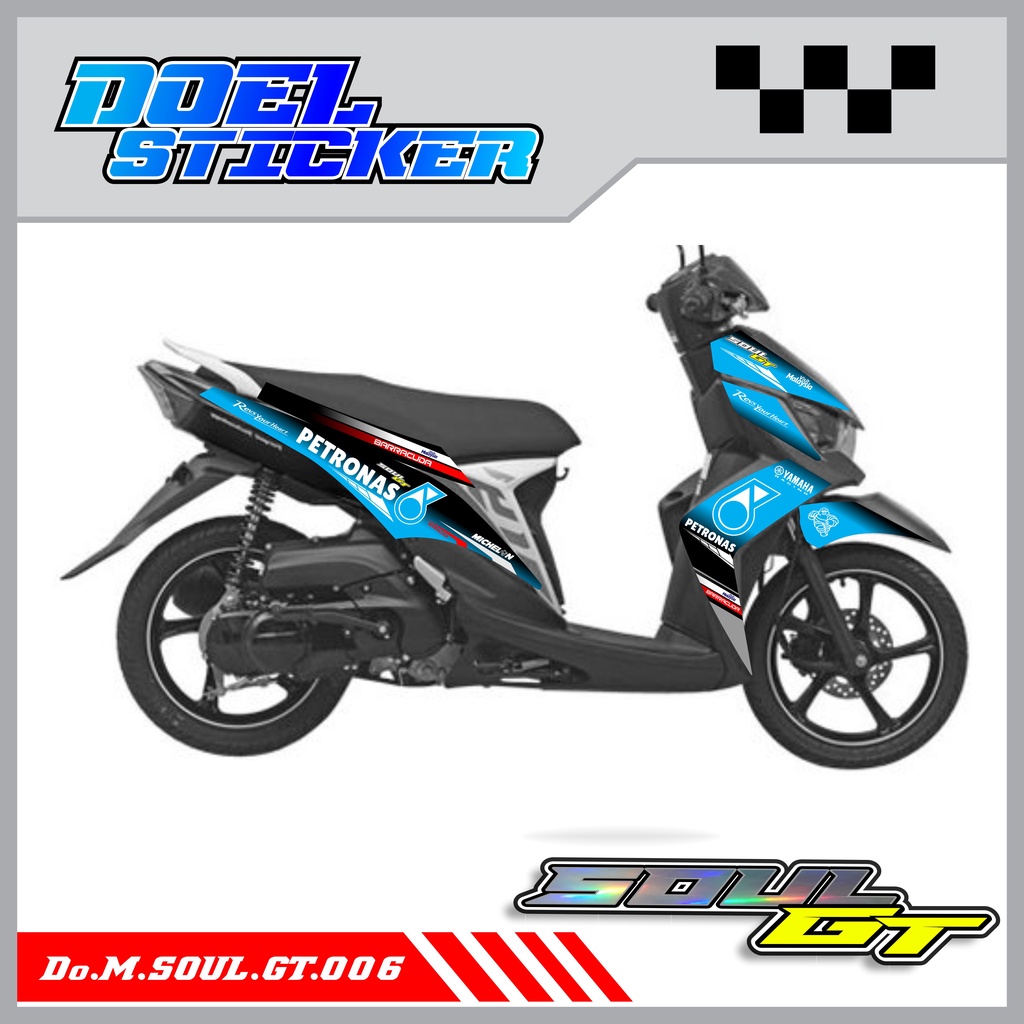 Sticker Striping Yamaha MIO SOUL GT List Variasi Hologram , Crome Doel 006