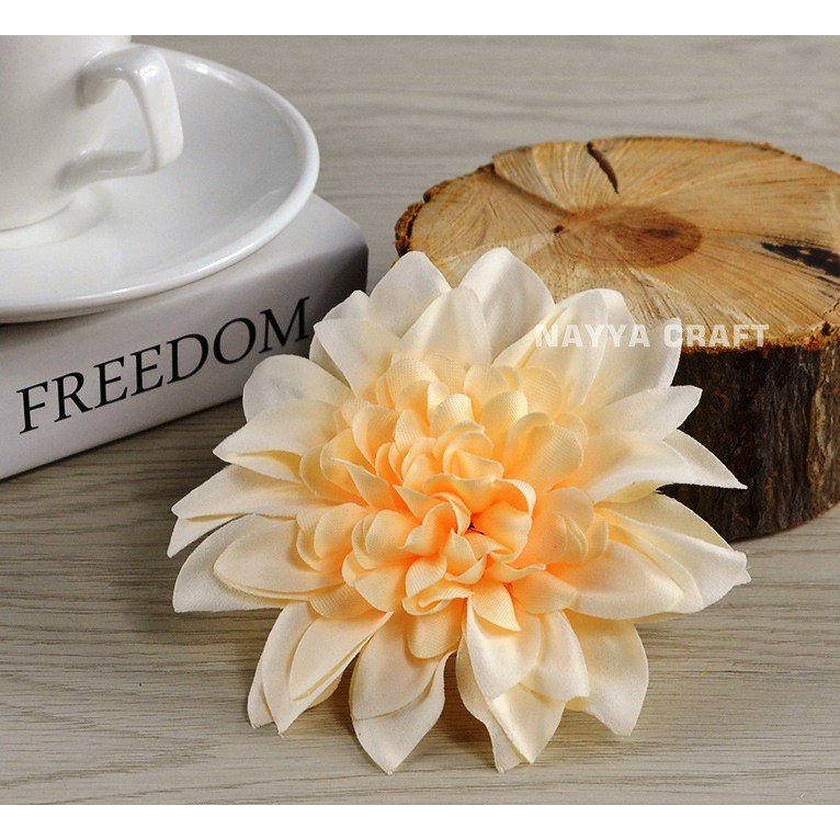 Bunga Dahlia Artificial 10.5 Cm Kepala Bunga Artificial Dekorasi Bahan Kain Non Tangkai Peony Mawar-4