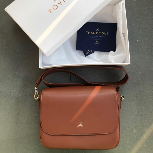 [PRELOVED] Povilo Nomi Sling Bag Brown / Tas Selempang Wanita