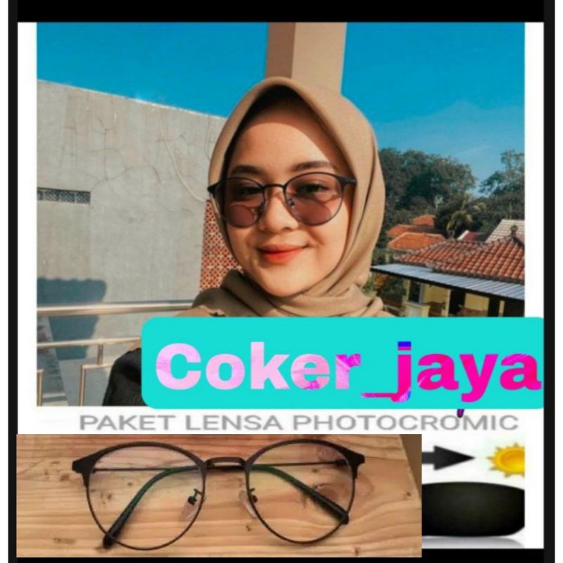frame kacamata 1920 photocromic/blueray  |kacamata oval  minus antiradiasi