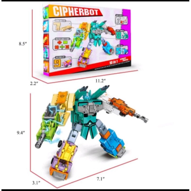 Mainan robot angka gabungan - Chipherbot