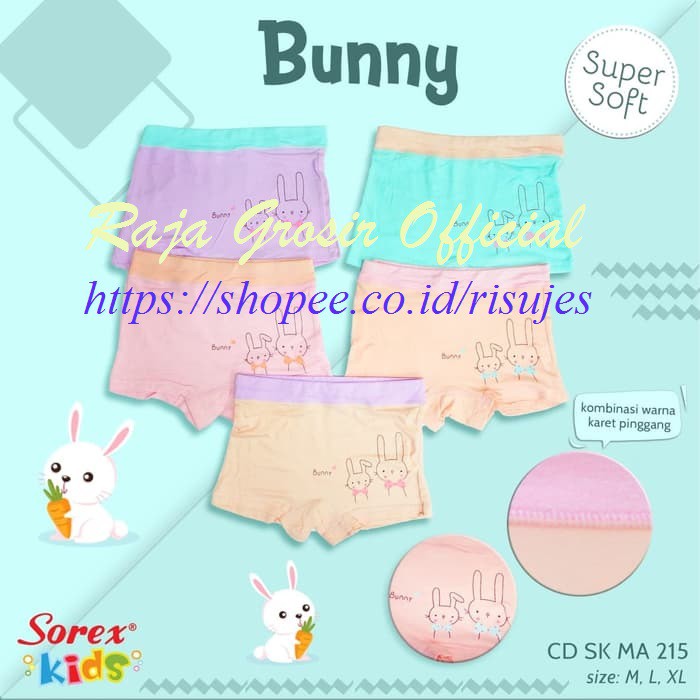 CD Super Soft Boxer Anak Perempuan Sorex HP787, SK MA215, MA501 &amp; MA551 / Celana Dalam Cewek Sorex