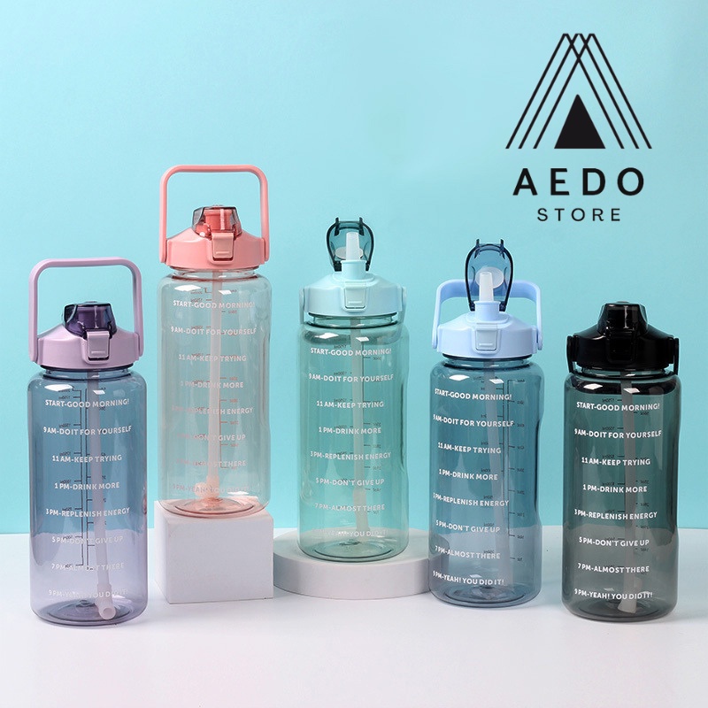 Botol Minum Motivasi 2 Liter Bening BPA