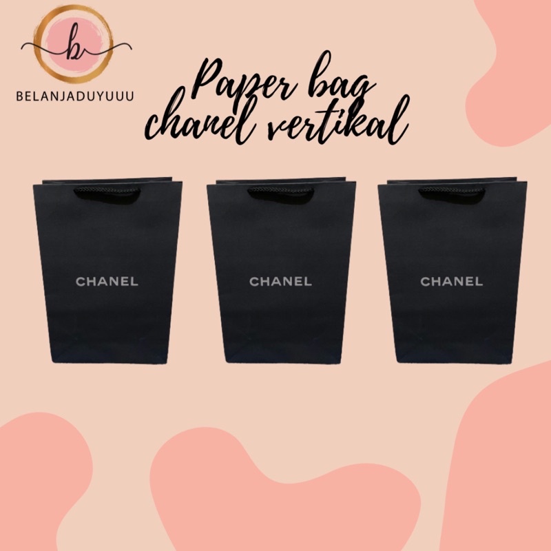 CHANEL Paper Bag Vertikal Pembungkus Kado Paper Bag Pengganti