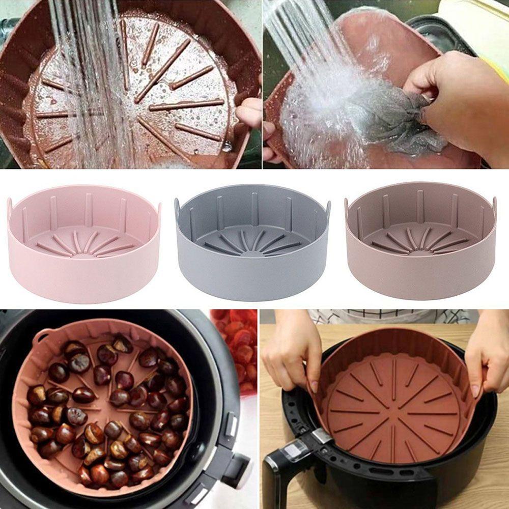 Preva Air Fryer Silicone Pot Alat Masak Oven Roti Fried Chicken Pizza Plate Baking Basket