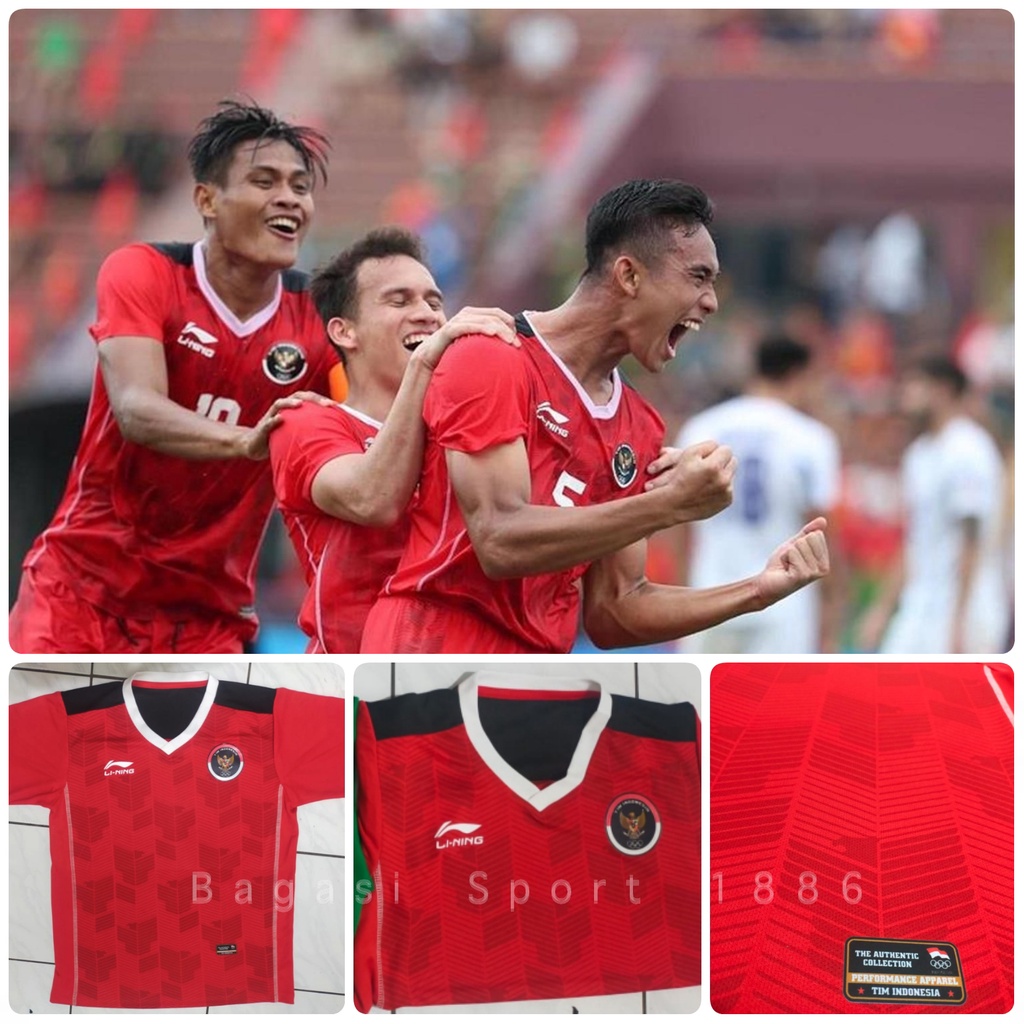 Jersey Baju Bola Timnas Negara Indonesia Indo Home Kit Kandang Merah ASEAN Games 2022 New Shirt Terb