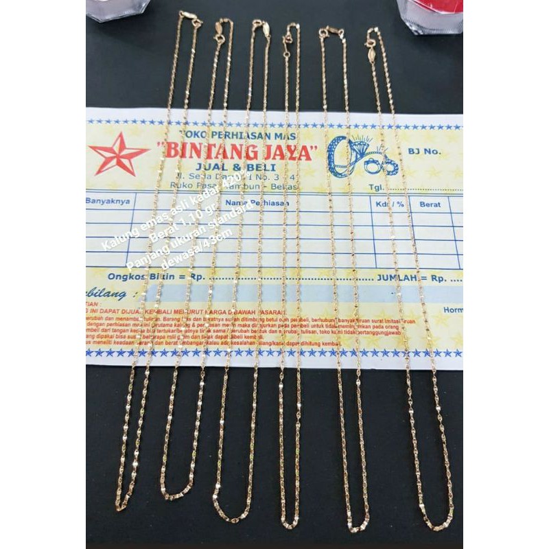 kalung emas asli kadar 375