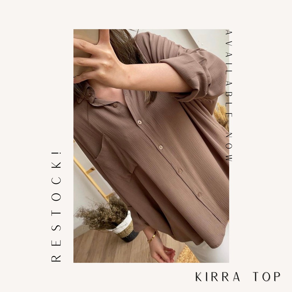 Kirra Top - Kemeja Wanita Bahan Rayon Crinkle Best Seller - BIG SIZE-Milo