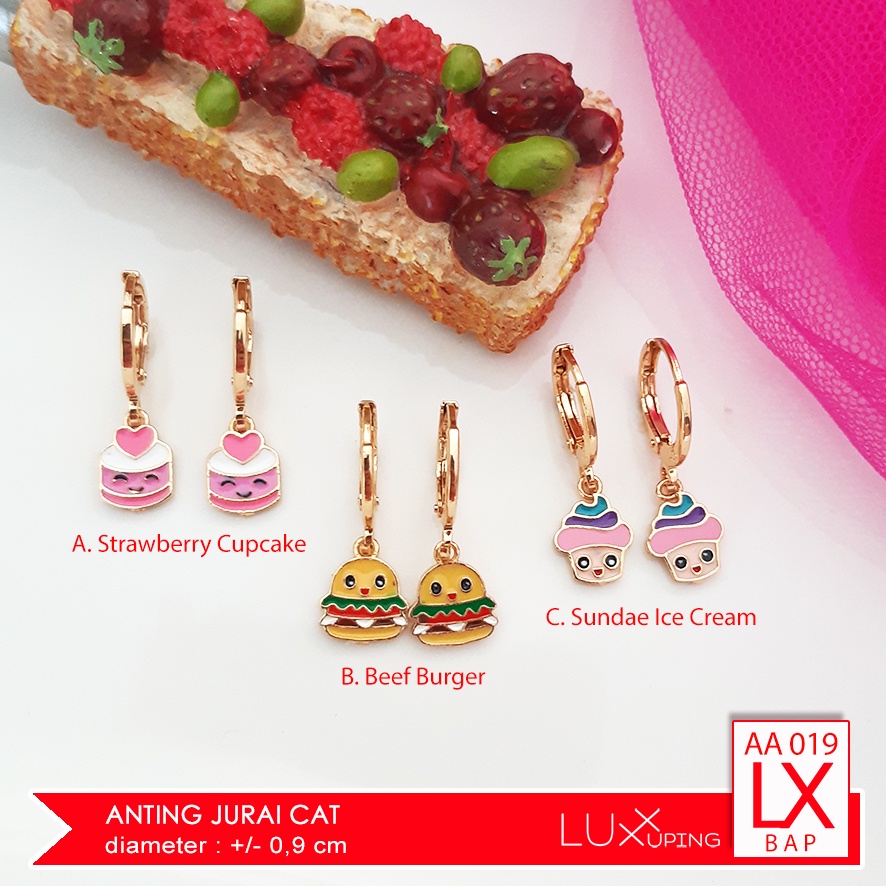 AA 019 Anting Anak Cetik Model Hamburger Replika Perhiasan Xuping Anak Luxx Xuping