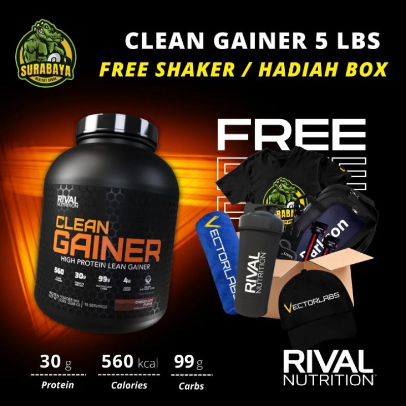 Rival Nutrition Clean Mass Gainer 5 Lbs Weight Gain Muscle 5Lbs BPOM Susu Fitnes Gym Penambah Berat Badan Not On Optimum Nutrition Seriousmass Masstech