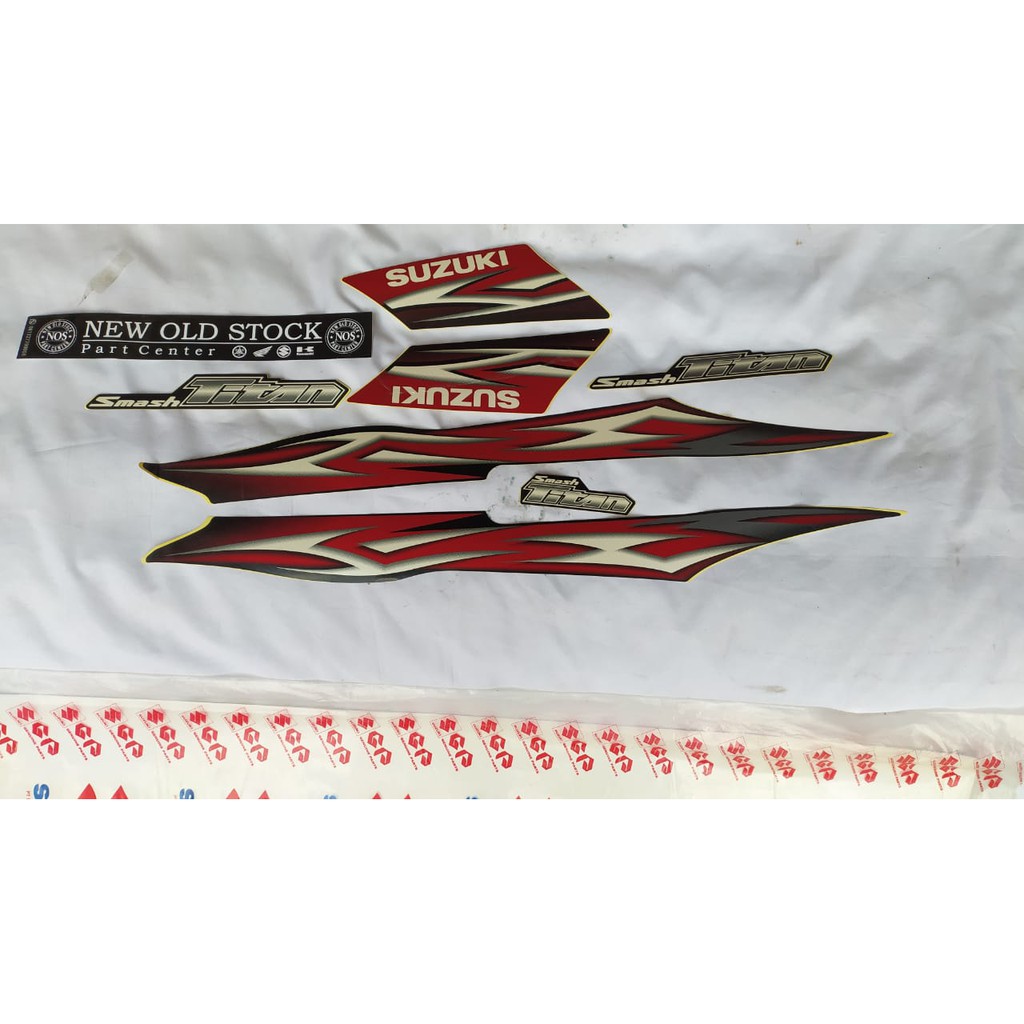 STRIPING STICKER SUZUKI SMASH TIITAN MERAH 2010 ORIGINAL SGP