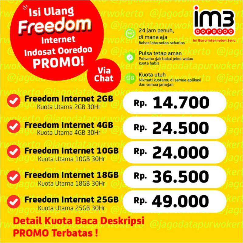 PROMO isi Ulang Paket Data Indosat Ooredoo