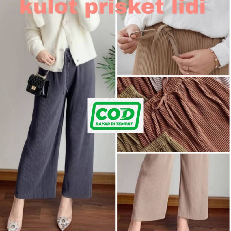 KULOT PLISKET LIDI //CELANA KULOT PLISKET //PLISKET LIDI PREMIUM//CELANA KULOT