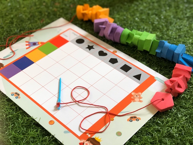Coding and threading kids toddler / meronce dan mencocokan bentuk warna anak balita / shape puzzle-1