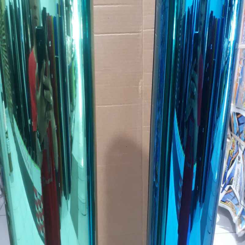 KACA FILM MOBIL KACA FILM GEDUNG RUMAH DAN KANTOR KACA FILM BLUE SILVER / HIJAU SILVER 150CM X 50CM