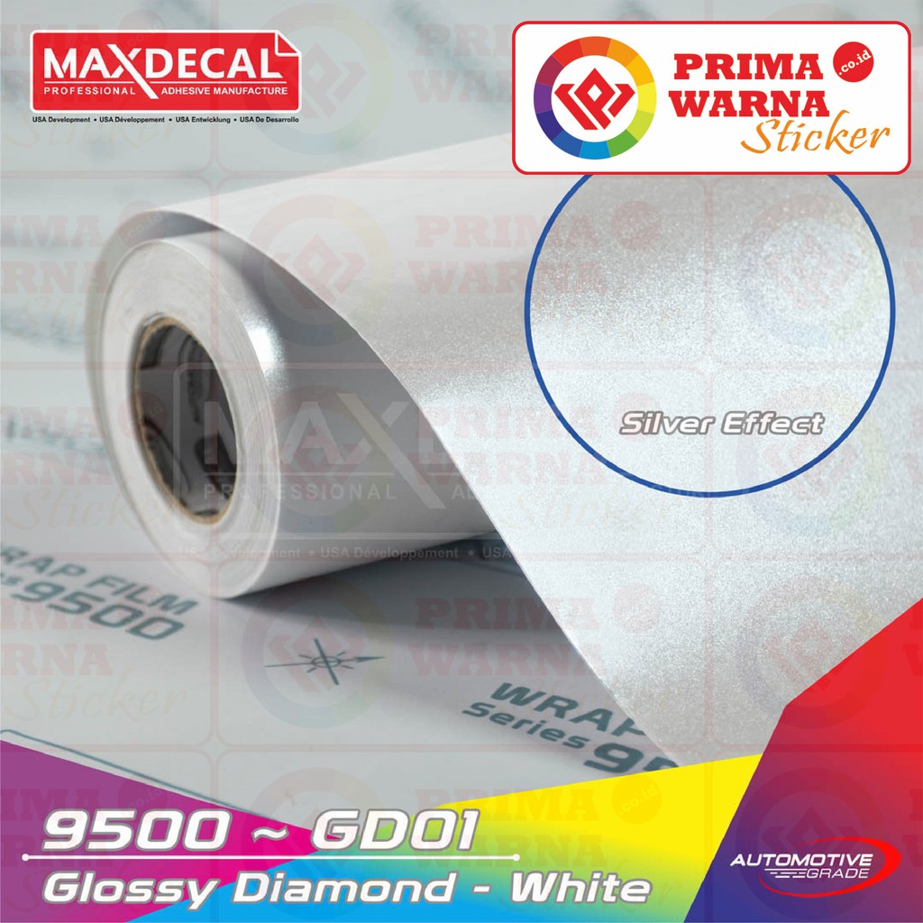 

[ROLL 152cm x 18m] MAXDECAL 9500 GD01 GLOSSY DIAMOND WHITE STICKER