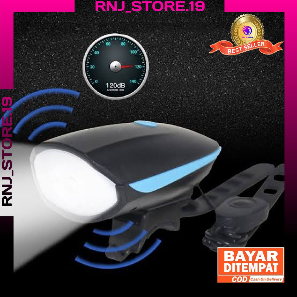 LAMPU DEPAN SEPEDA LED BATTERY CHARGE KLAKSON/LAMPU DEPAN SEPEDA LED & KLAKSON/ LAMPU SEPEDA CHARGE