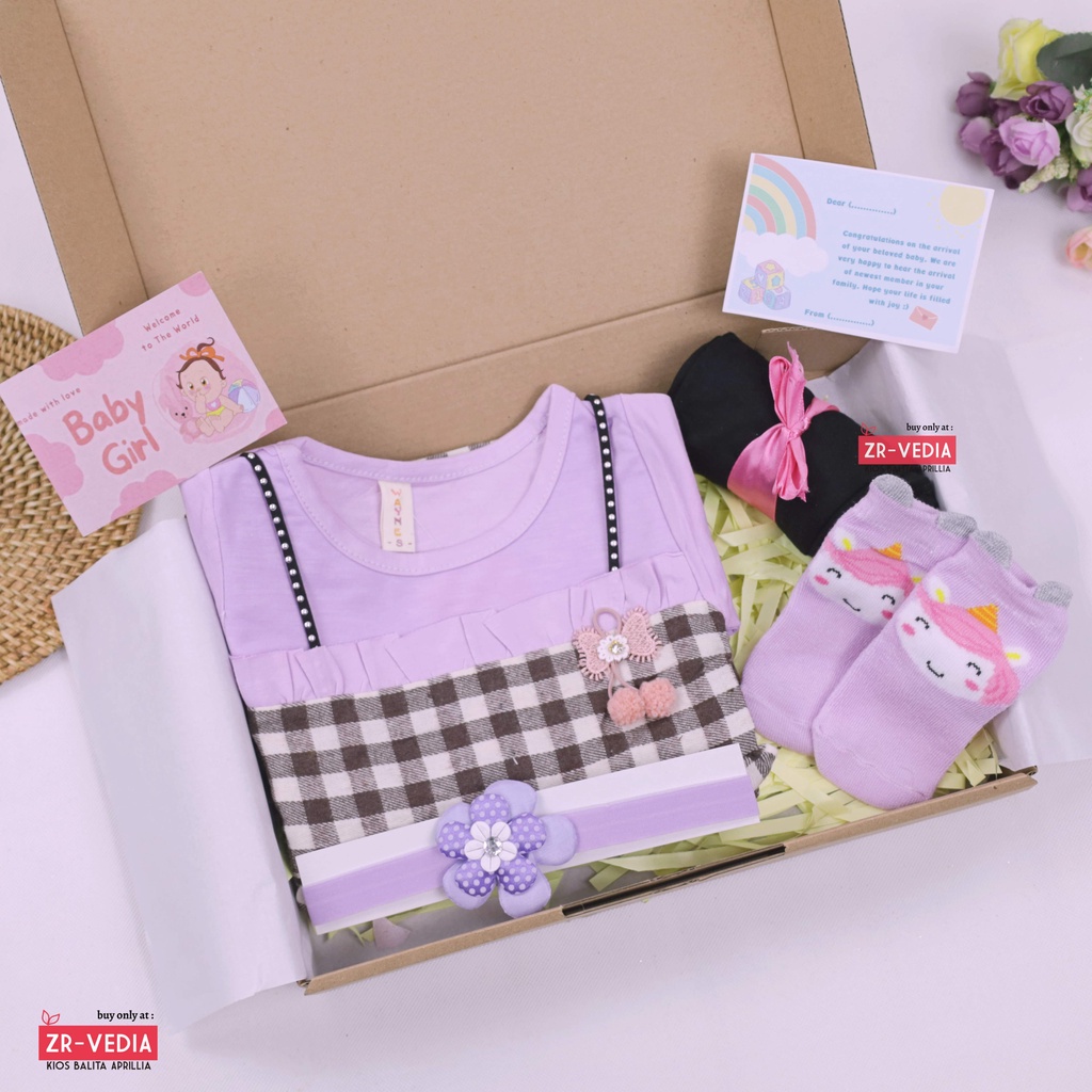 [ICY] Hampers Set Baby Girl 0-18 Month / Hadiah Kado Lahiran Perempuan Baby Dres New Born Bulan Gift