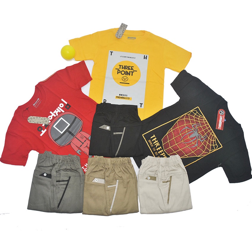 JOGGER SET - Setelan Celana Jogger anak & Kaos Polos bahan katun premium - 0 sd 9 tahun Setelan Katu