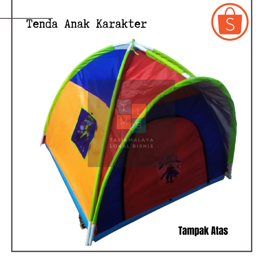 Tenda Anak Perempuan Ukuran 140 x 140 cm Warna Pink Full Hello Kitty - Tenda Camping Parasut