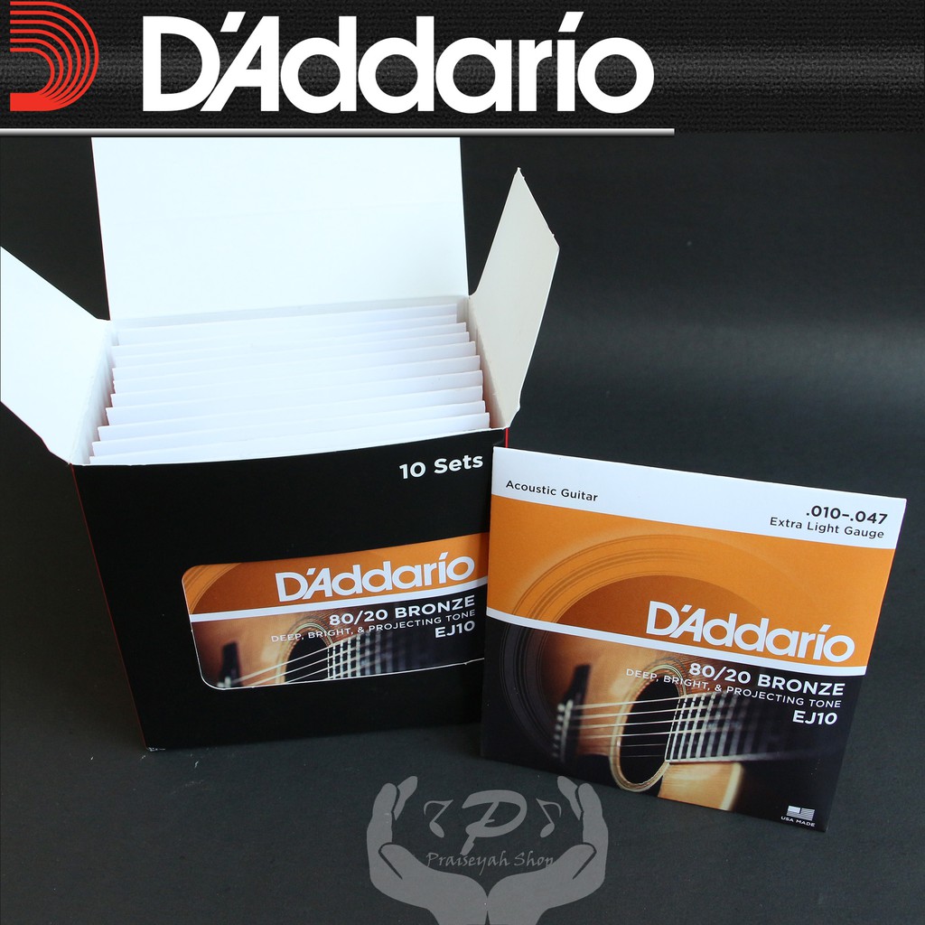 Daddario EJ 10 0.10 Senar Gitar Akustik String ORI Original Dadario