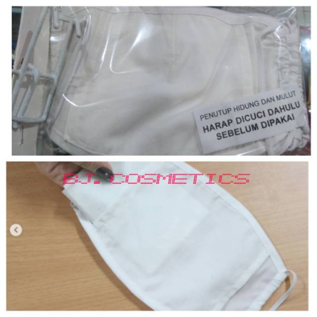 Masker Kain Batik Keris Motif Putih Isi 10 pc