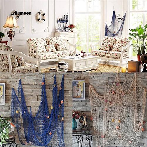 Sky Shell Hanging Fish Net Nautical Ocean Theme Home Wall Decor