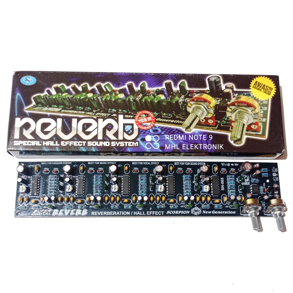 Kit Reverb 5 IC 2 Potensio Reverberation Effect Cess dan Hall by Scorpion