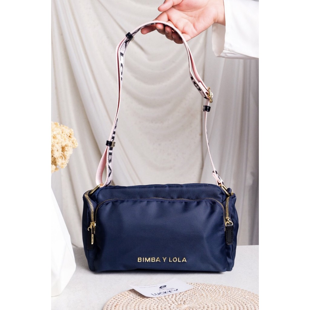 Bimba Y Lola Nylon Zip Crossbody Blue - ORIGINAL 1000%