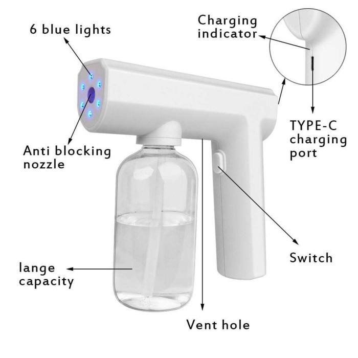Disinfectant Nano Spray Gun Wireless Portable Mesin Fogging Machine