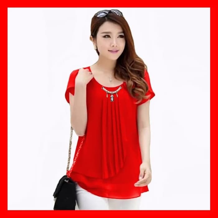 Baju Atasan Wanita Blouse Putih Kerja Korea