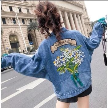 JAKET JEANS BORDIR FLOWER/JAKET JEANS WANITA886