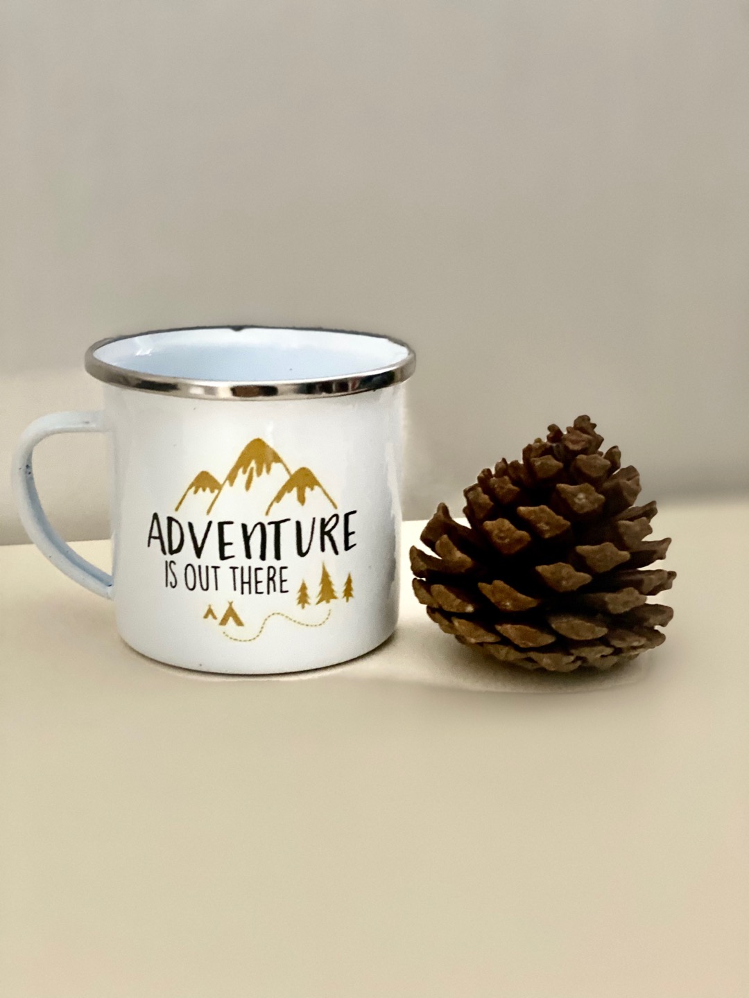 Mug Enamel 8cm Bibir Stainless  (gambar 2sisi Bisa Custom)