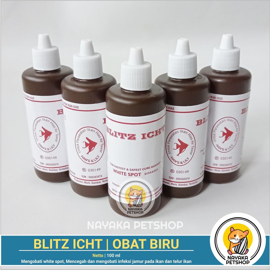 Blitz Icht Methylene Blue Meth Obat Biru Cupang Molly Guppy Ikan Hias Obat Jamur White Spot