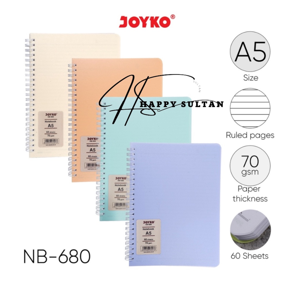 

Ruled Notebook Diary Agenda Buku Catatan Bergaris Joyko NB-680 60 Lembar Buku Garis