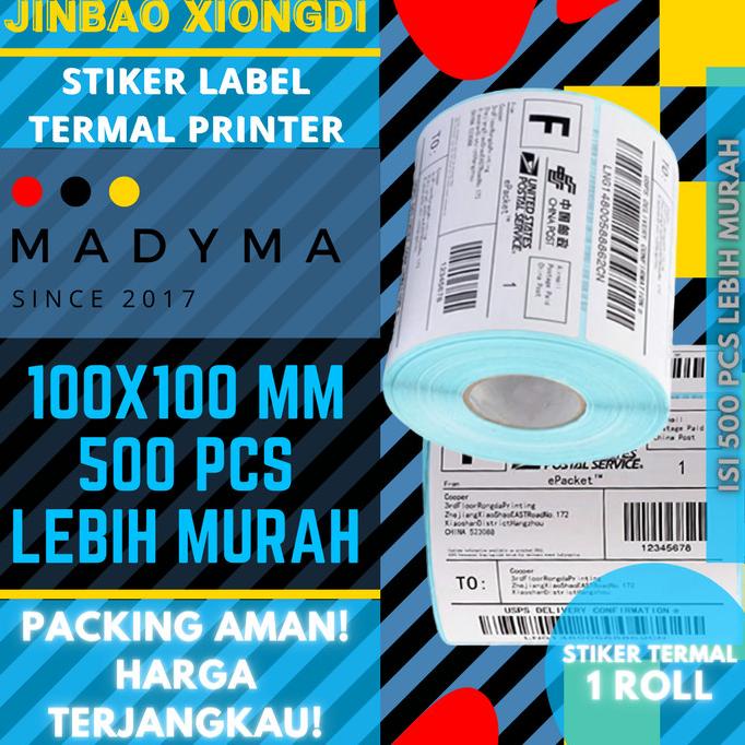 

((((()paling dicari] Stiker Kertas Label Termal Printer Barcode 100x100 isi 500 pcs Lembar