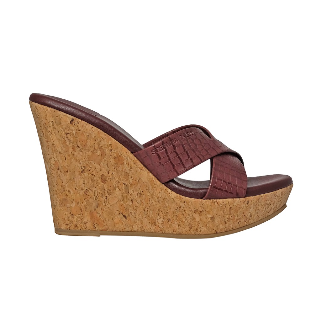Stefania Baldo Jovianne Sandal Wedges Maroon