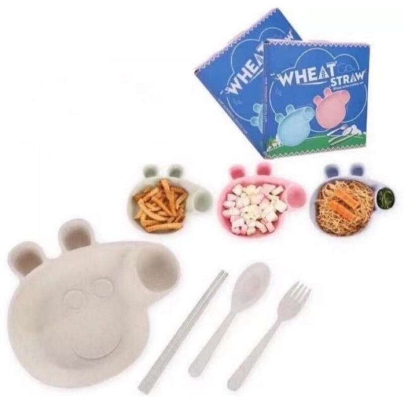 Mangkok/Piring sendok Garpu Anak set/bayi Karakter Lucu