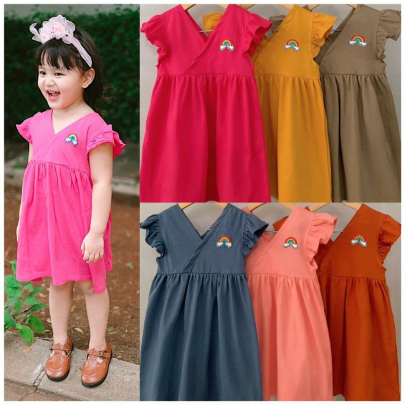 Dress Pelangi Smilee Dress Kaos Anak