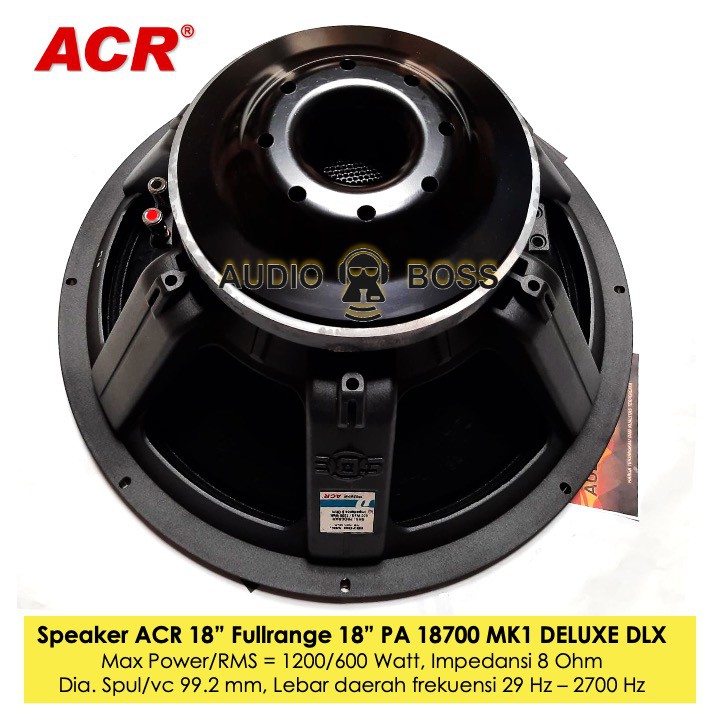 Speaker 18 inch ACR 18700 Deluxe MK1 DLX 18700 ACR Full Range 18 in