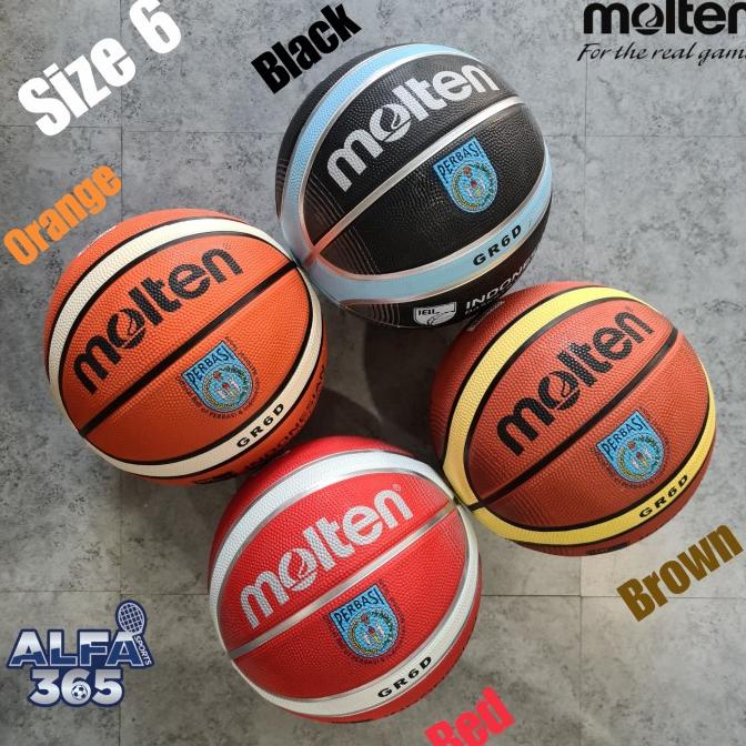 Bola Basket Molten Gr6D Deep Channel - Bola Basket Rubber Karet Size 6 Original|Asli|Premium|Diskon|