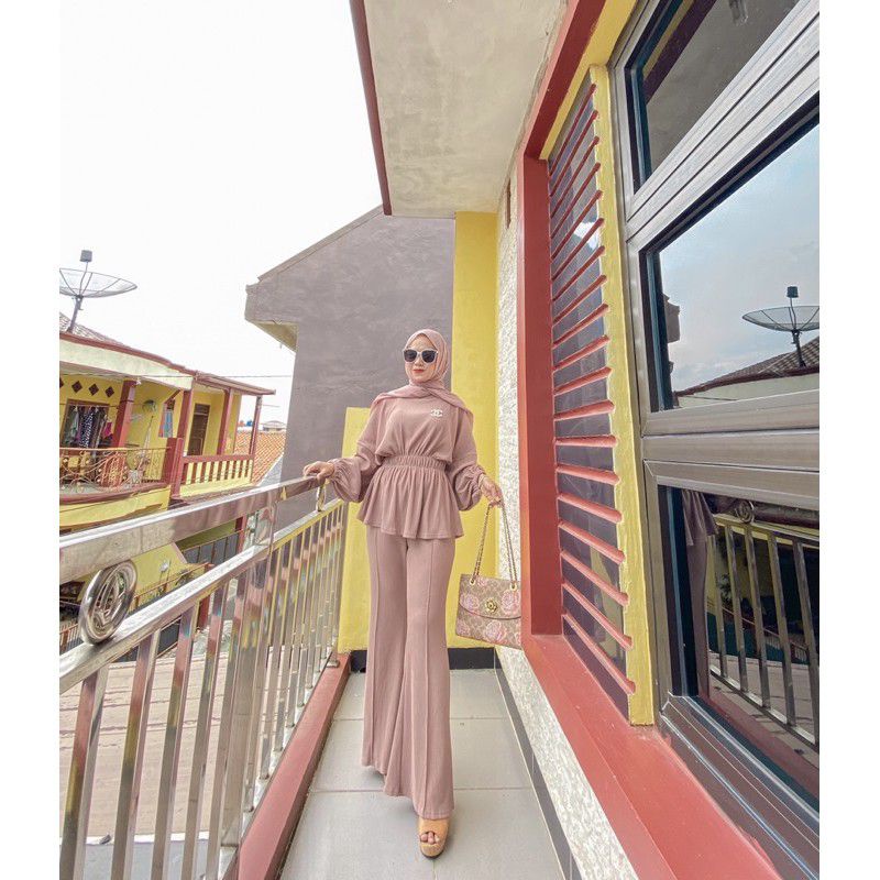 NENCY SET BAHAN PLEATS IMPORT / SETELAN BESTSELLER / ONE SET PREMIUM TERMURAH / DIANA SETCEL JUMBO