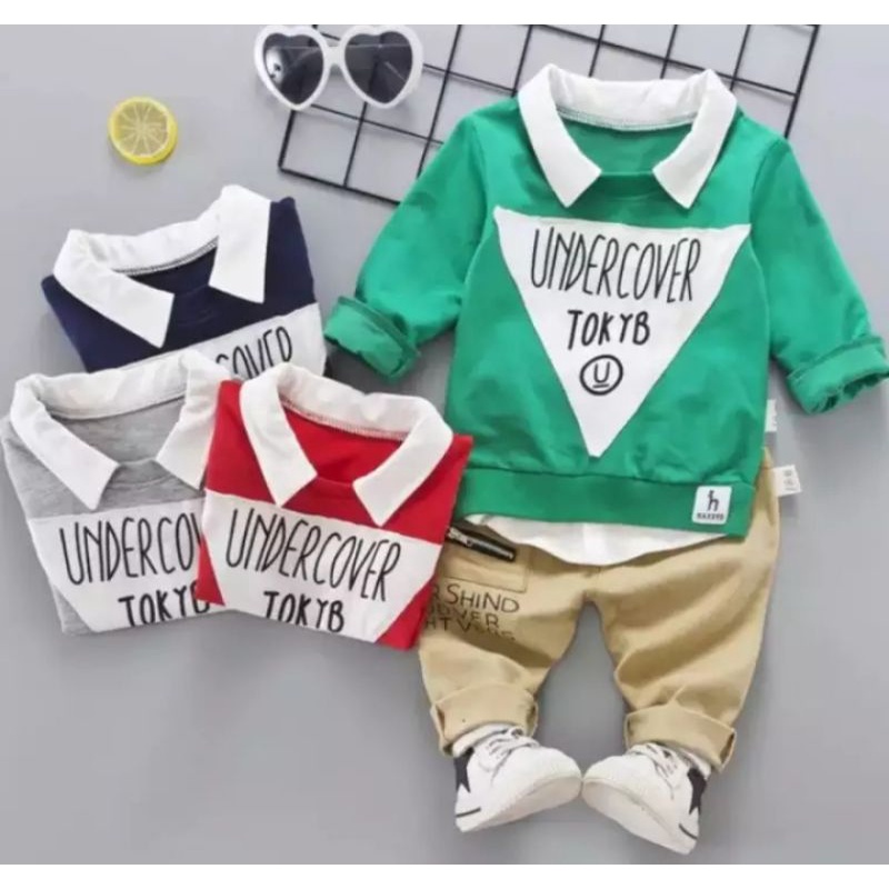 COD BETS SELLER SETELAN SWEATER UNDERCOVER COMBINASI KERAH ANAK 1-5 THN