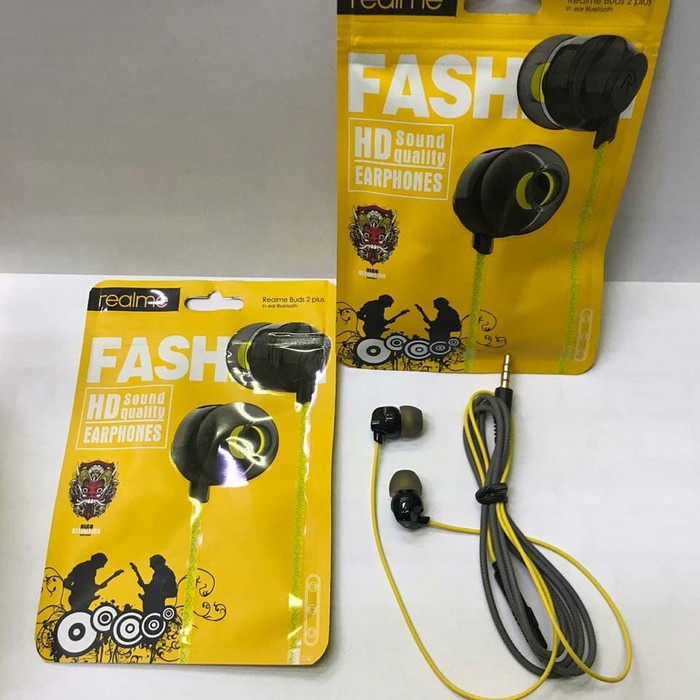 (ba) HF/Headset Realme Buds 2 Plus Stereo Earphone HD Sound Quality