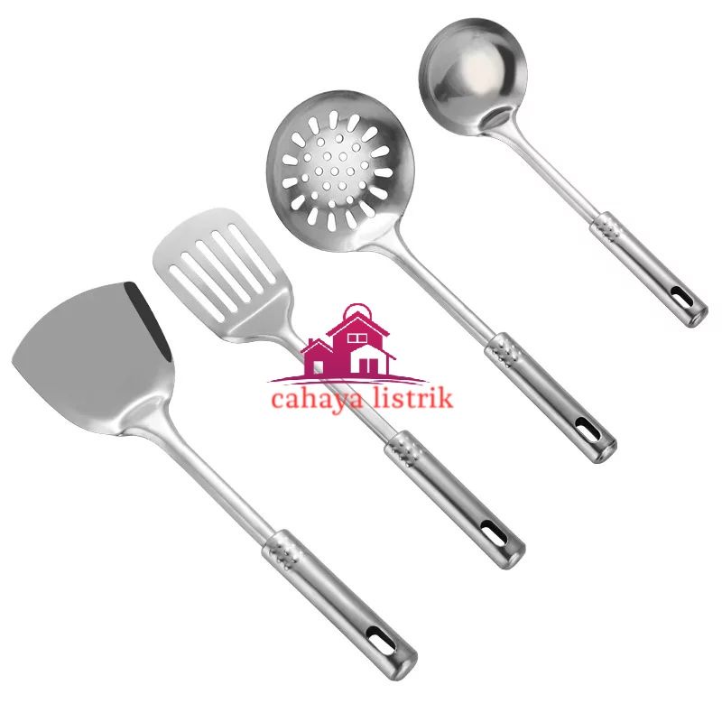 Spatula Set Isi 4Pcs - Spatula Sutil Stainless Steel Good Quality