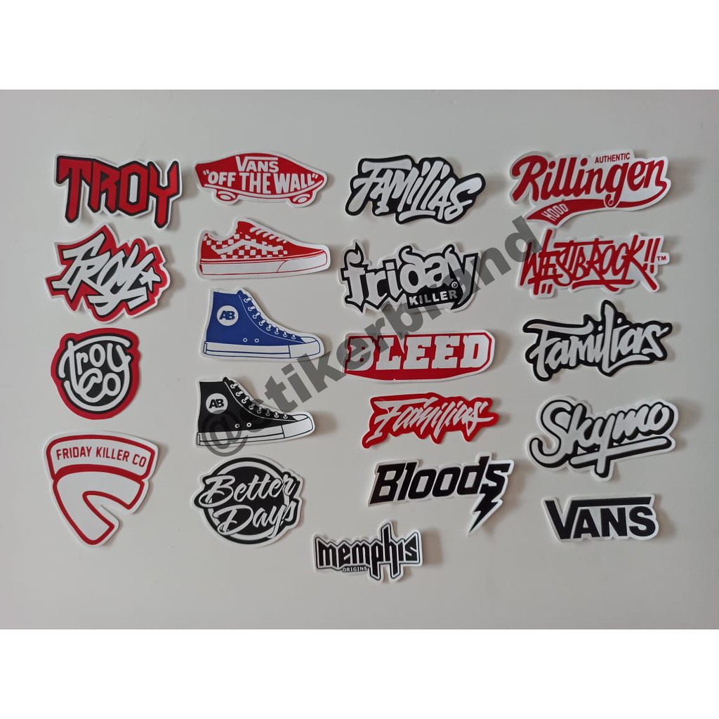 

STIKER BRAND BISA PILIH DISTRO GRAFTAC HYPEBEAST LOCALBRAND STICKER KATALOG 010