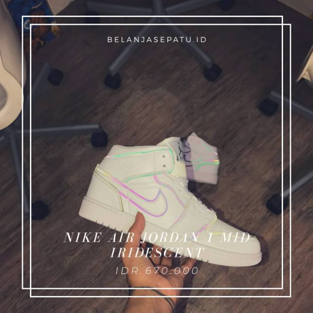 Nike Air Jordan 1 Mid Iridescent BNIB Premium Original