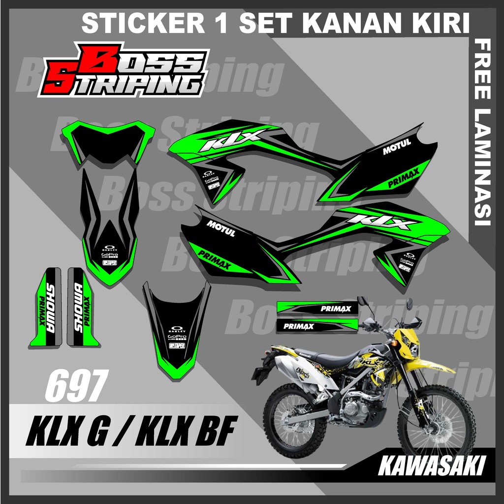 (PREMIUM) Striping Klx Bf 150 Extreme KLX G Hijau Original - Sticker Motor Kawasaki Variasi Klx Bf K