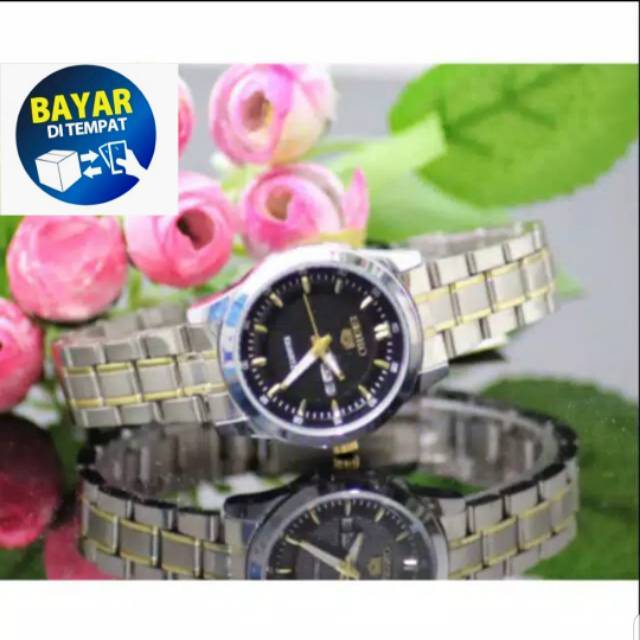 JAN TANGAN WANITA SEIKO RANTAI SILVER KOMBINASI GOLD TANGGAL AKTIF